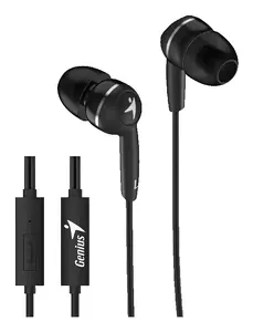 Проводная внутриканальная гарнитура Genius HS-M320 с микрофоном на кабеле черного цвета 20 - 20000 Гц кабель 1.1 м