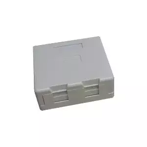 Wall-mounted double CAT5E UTP RJ45 socket, DATACOM 2322 krt, white