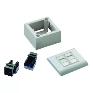 UTP Socket 2xRJ45 DATACOM Cat6 wall-mount socket, 2× RJ45 Cat6 ports