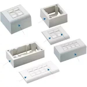 Wall-mount STP Socket DATACOM Cat5e 2×RJ45 for network cabling