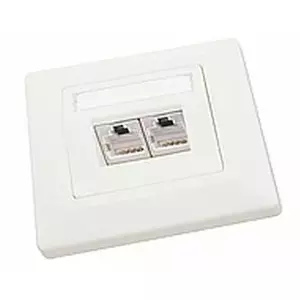 Flush-mounted network socket SOLARIX SX9-2-5E-STP — 2×RJ45 CAT5e STP, white