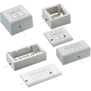 Iekštelpu DATACOM modulis STP CAT5E 4×RJ45 iekāršanai sienā, modelis 2368