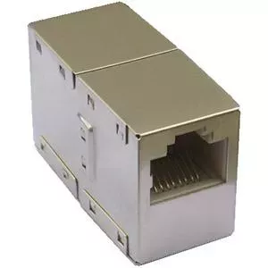 Connector DATACOM 4220 2 x RJ45 STP Cat5E Silver, shielded modular coupler