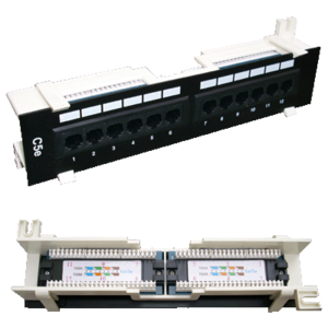 Patch box DATACOM UTP 12 port CAT5E DUAL BK — 12-port UTP Cat5e dual-row, black