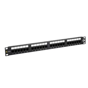 Patch panel SOLARIX 19" SX24-5E-UTP-BK — 24x RJ45 CAT5E UTP, 150 MHz