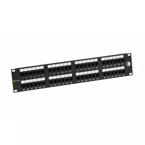 Patch panel SOLARIX 19" SX48-6-UTP-BK 48 x RJ45 CAT6 UTP 350 MHz