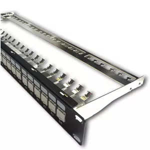Patch panel DATACOM 19" 24-port CAT6A black tool-less