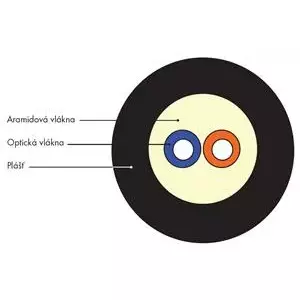 Fiber optic DROP cable SOLARIX Corning SM09/125 G.657A2 500 m, single-mode, LSOH