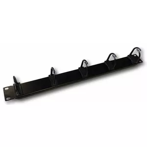 Patch panel DATACOM 7505 19" 1U with 5 plastic cable eyes 3x3 cm, black