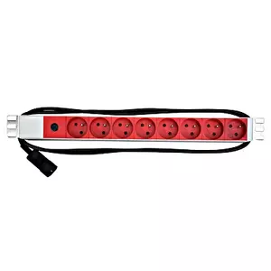 PDU barošanas panelis SCHRACK IU070131 — 8×C13, 1×C14, 10A, 1U, kabelis 2 m