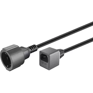 Barošanas kabelis PREMIUMCORD Goobay 55528 — 1,5 m, CEE7/7 uz C14 savienotāju, H05VV-F3G, melns