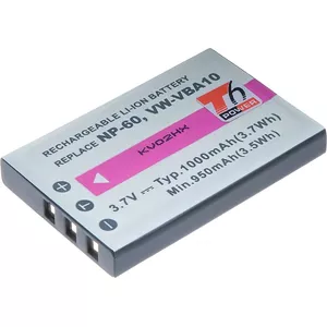 Uzlādējama baterija t6 power NP-60 1000mAh 3.7Wh 3.7V portatīviem ierīcēm