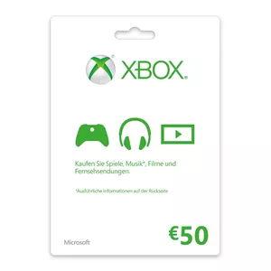 Microsoft Xbox LIVE Gift Card 50€ Игра в видеоигры Подарочная карта