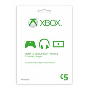 Microsoft Xbox LIVE Gift Card 5€ Video spēle Dāvanu karte