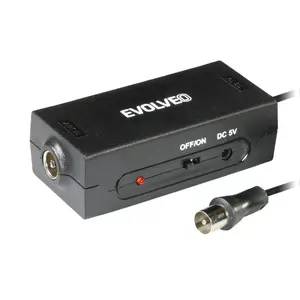 TV signal amplifier Evolveo 1 LTE, AC power 220–240V, black, compact 39×27×87 mm