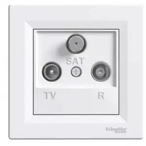 Концевая TV-R-SAT розетка 1 дБ, белая — Schneider Electric Asfora