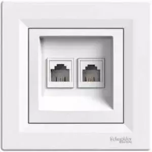 Data outlet Schneider Electric EPH4400121 — 2x RJ45 sockets, Cat.5e UTP, white