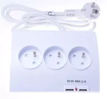 Barošanas sloksne PREMIUMCORD ppd01 — 5 ligzdas, 2 USB Photo 1