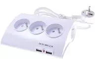 Barošanas sloksne PREMIUMCORD ppd01 — 5 ligzdas, 2 USB Photo 2