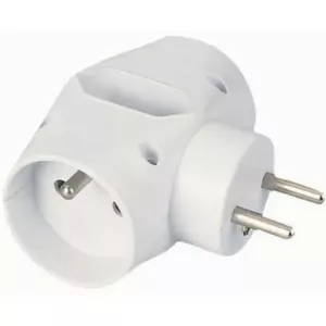 Сетевой удлинитель PREMIUMCORD PPR01 230В 10А — 2 круглые розетки и 1 плоская, белый
