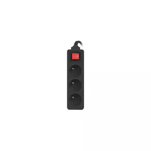 Удлинитель Lanberg PS1-03E-0300-BK 3 м 3 розетки Внутренний/наружный черный