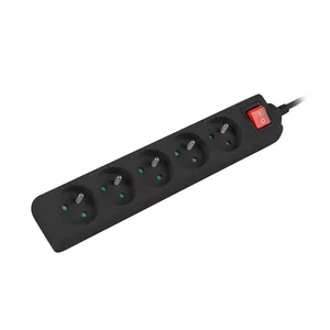 Удлинитель Lanberg PS1-05E-0300-BK 3 м 5 розеток Внутренний Белый