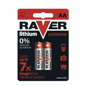 Baterija GP Lithium RAVER 2×AA (modelis 1321212000) — litija AA izmērs