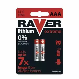 Батарея GP Lithium RAVER 2x AAA (модель 1321112000) — литиевая аккумуляторная пара AAA, 2 элемента