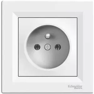 Electrical outlet Schneider Electric 2P+PE 16A white — Asfora series