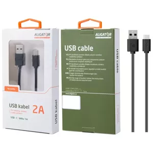 Aligator DKAC82BK USB kabelis 1 m USB 2.0 USB A USB C Melns