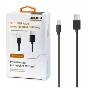 Aligator DAKAMUOUT USB kabelis 1 m USB 2.0 Micro-USB A USB A Melns