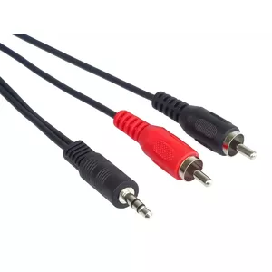 Audio kabelis PremiumCord KJACKCIN10 10m 3.5mm 2xRCA Melns Sarkans