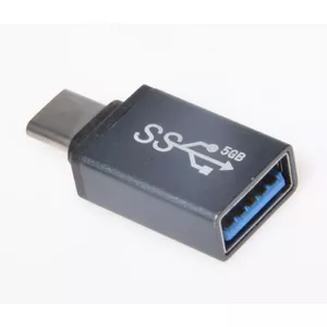 Адаптер USB PREMIUMCORD kur31-03 — USB‑C (шт.) на USB‑A 3.0 (гн.), металлический серый, USB 3.1 OTG