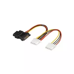 SATA Power Cable Y Splitter PREMIUMCORD kfsa-9 — 3× Molex 5.25" connectors, 16 cm