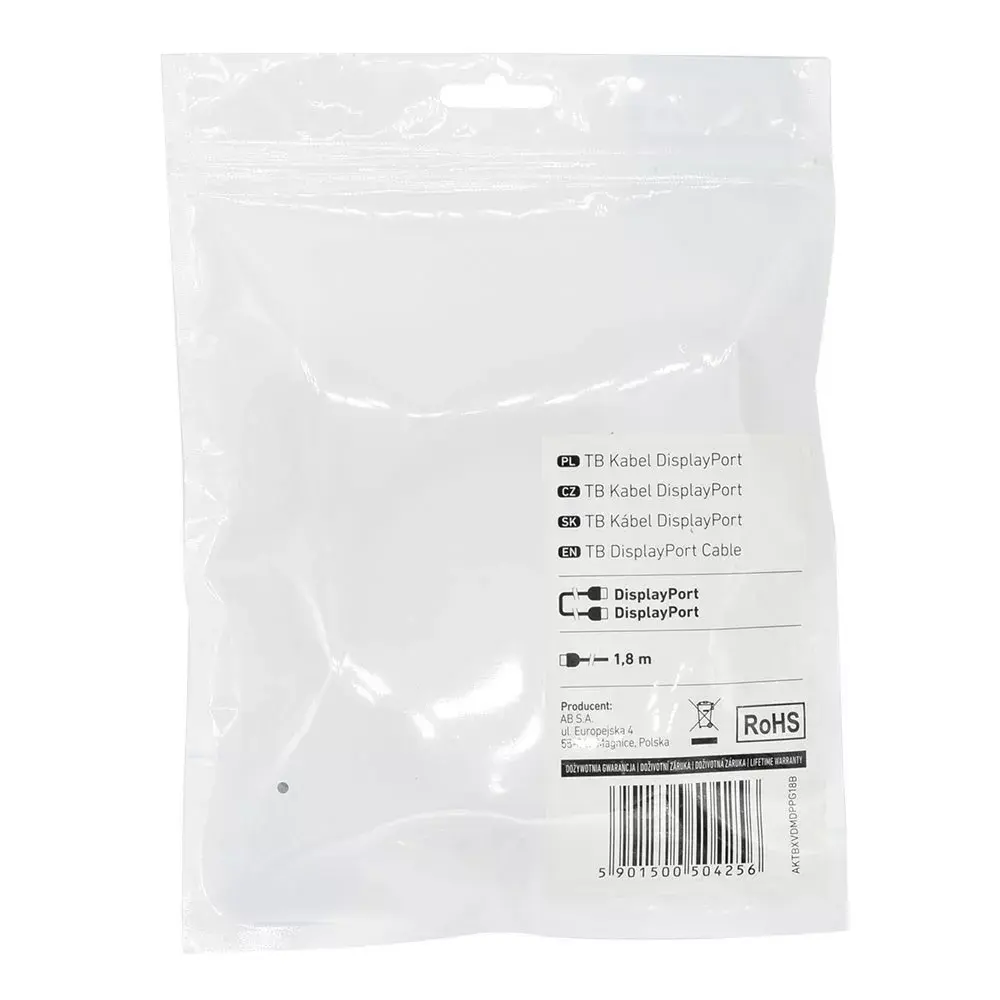TB DisplayPort kabelis AKTBXVDMDPPG18B 1.8 m Photo 6