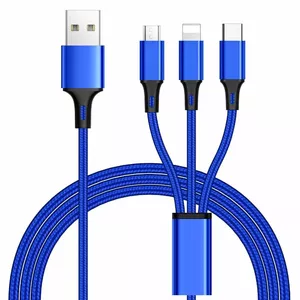 3-in-1 USB Cable PREMIUMCORD ku31pow01 1.2 m — Type-C, micro USB, Lightning