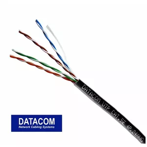 Сетевой кабель DATACOM UTP провод Cat5e 100м наружный черный
