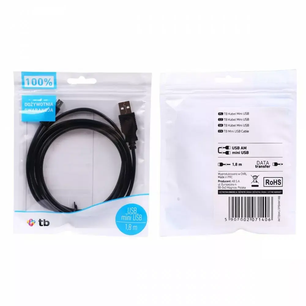 TB USB-кабель AKTBXKU3PBAW18B Mini USB 1.8 м Photo 4
