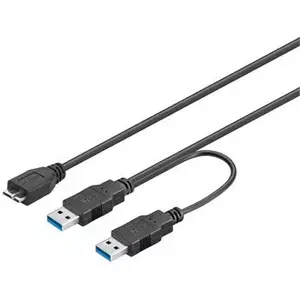 USB 3.0 Y cable PREMIUMCORD ku3y01 — A Male + A Male to Micro B Male, 30 cm