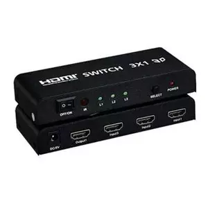 HDMI switch PREMIUMCORD khswit31b 3:1 metal with remote control