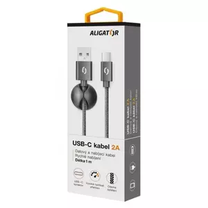 USB Cable Aligator DATKP07 USB 2.0 1m USB C USB A Black