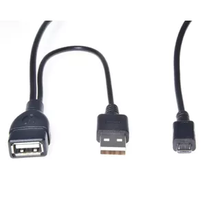 USB adapter cable PREMIUMCORD kur-21 — A (female) to A (male) and Micro‑USB (male) OTG