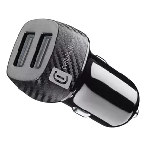 Автомобильное зарядное Cellularline USB Car Charger Dual – универсальное 12/24 В, 2x USB 5 В, черное