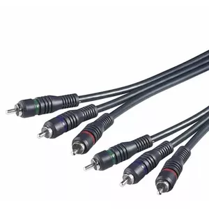 RCA audio cable PREMIUMCORD 3×RCA male to 3×RCA male 2 m