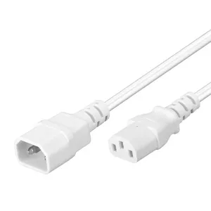 Power cable PREMIUMCORD kps1w C13 to C14, 1 m, white