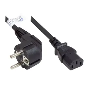 Power cable Alcasa P0130-S030 Black 3 m CEE7/7 IEC C13