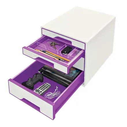 LEITZ WOW Cube file box Polystyrol Metallic Violet Photo 2