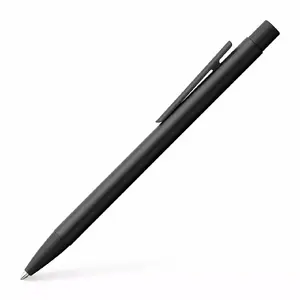 Lodīšu pildspalva Faber-Castell 342320 — melna ar klipšu, izvelkama, plata līnija, 1 gab.
