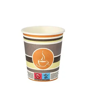 Disposable cup Papstar To Go 200 ml — cardboard, Ø 80 mm, H 92 mm, pack of 50, orange