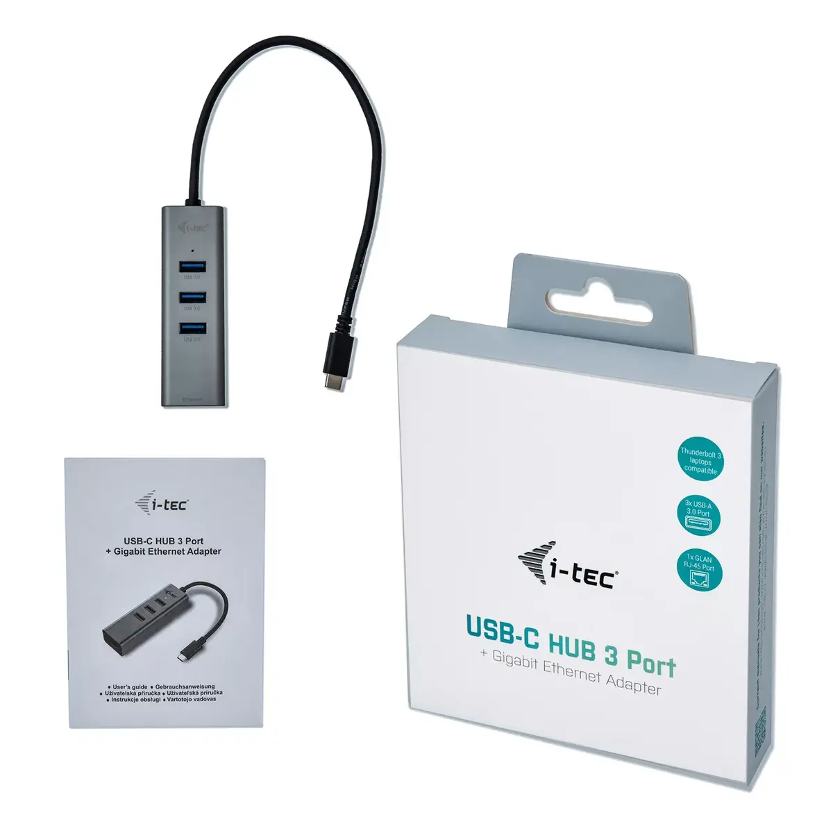 USB-C Хаб i-tec Metal 3 Порта Gigabit Ethernet Адаптер Photo 6